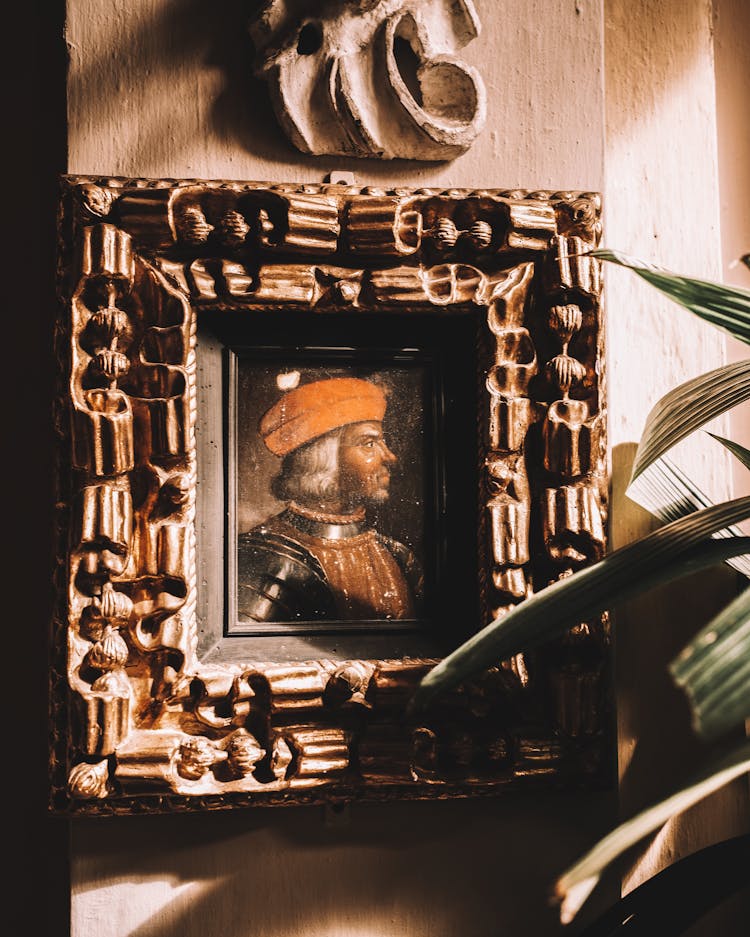 Antique Portrait In A Picture Frame 