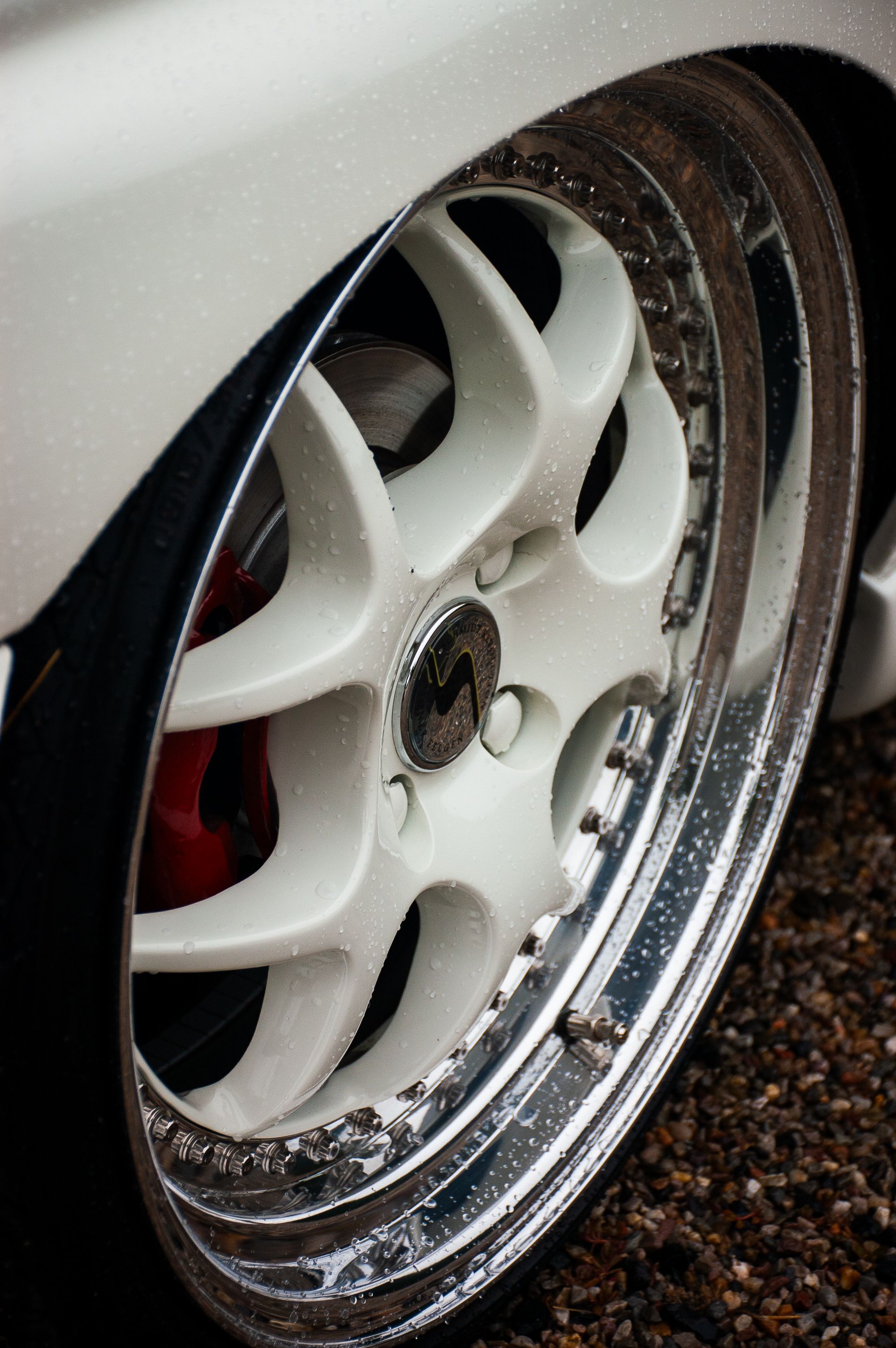 Car Wheel with a White Rim · Free Stock Photo