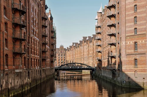Bridge Among Tenements in Hamburg 