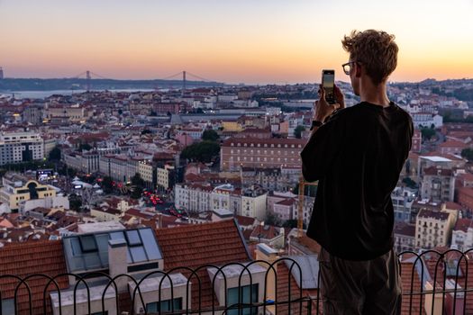 lisbon viewpoint sunset