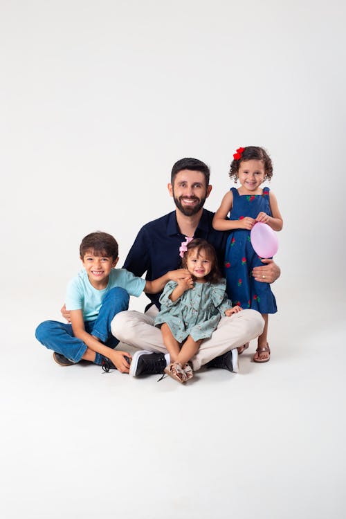 Portrait of a Father with Kids 