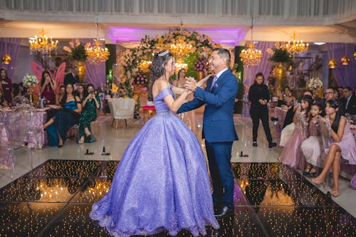 Quinceañera Dancing Waltz with her Father