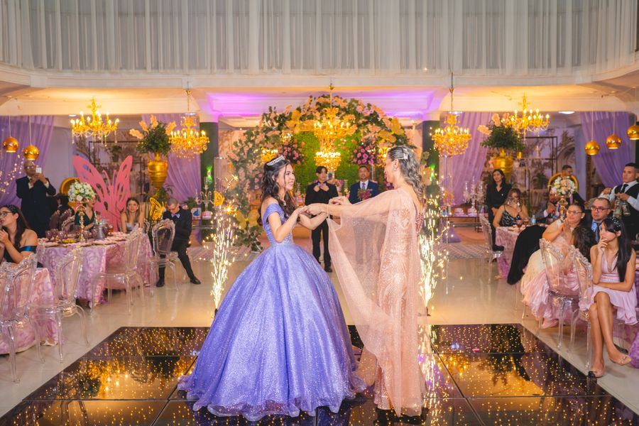 Quinceañera celebration in a ballroom