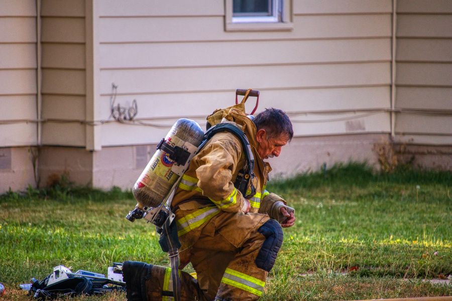Firefighter in full gear