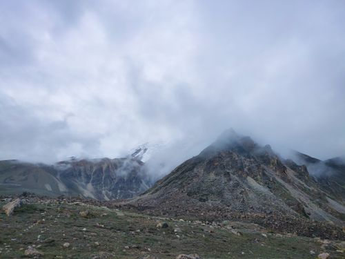 Free Explore the breathtaking view of a misty Himalayan mountain peak in North Sikkim, India. Stock Photo