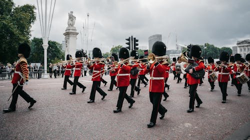 Band of the Welsh Guards Marching in London, England