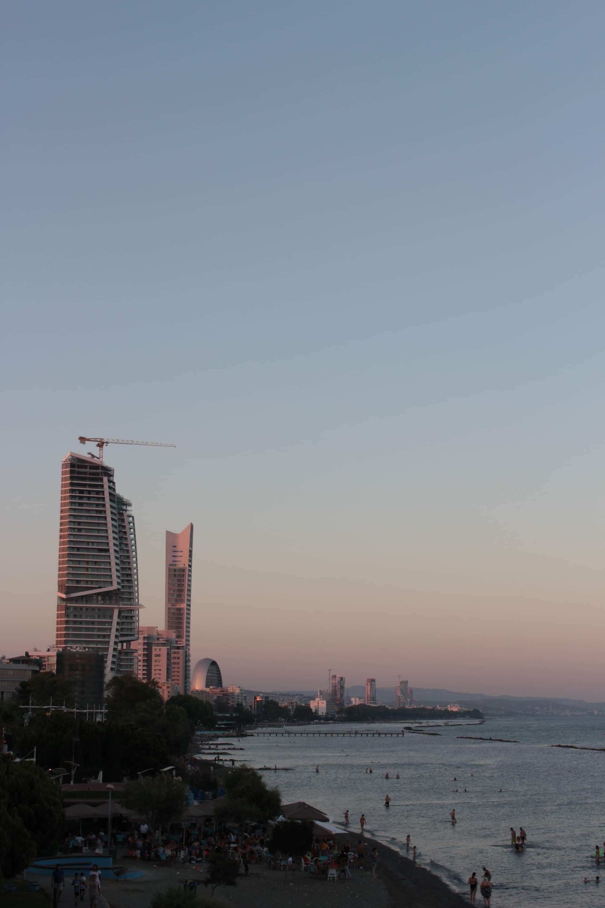Limassol Cyprus skyline at dusk