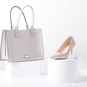 White Structured Leather Tote