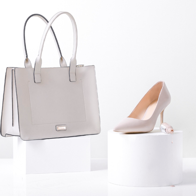 White Structured Leather Tote