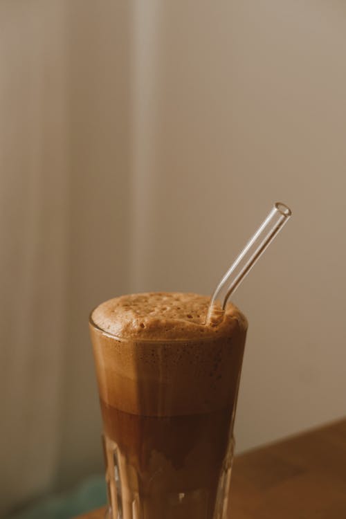 Chocolate Drink with Glass Drinking Straw