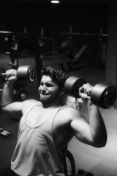 man workout gym