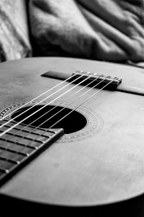 Free Close-up of an Acoustic Guitar Stock Photo