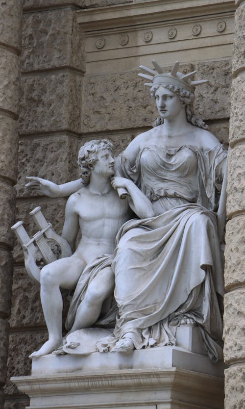 Statue of Europe on the Facade of the Natural History Museum in Vienna, Austria