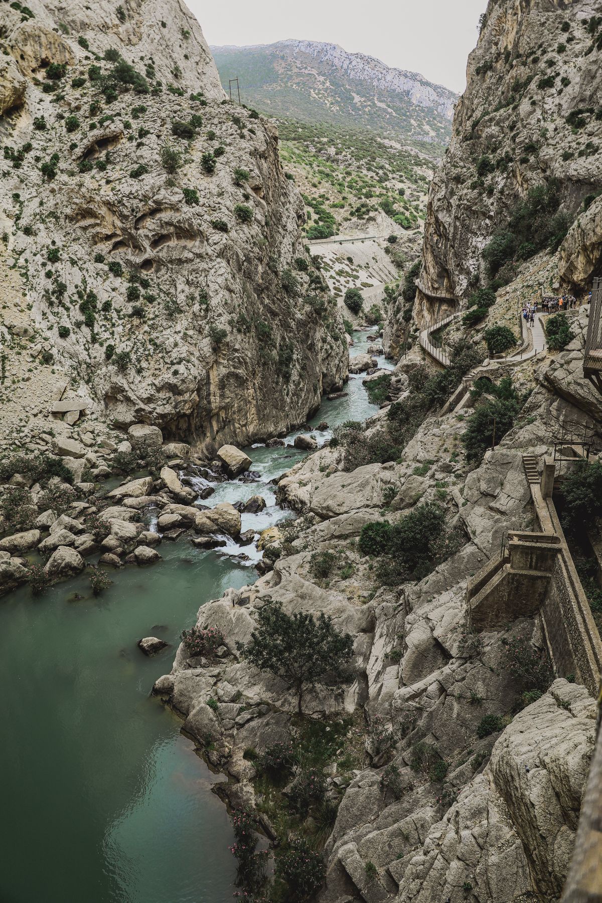 River running through the gorge at Ardales near the Caminito del Rey