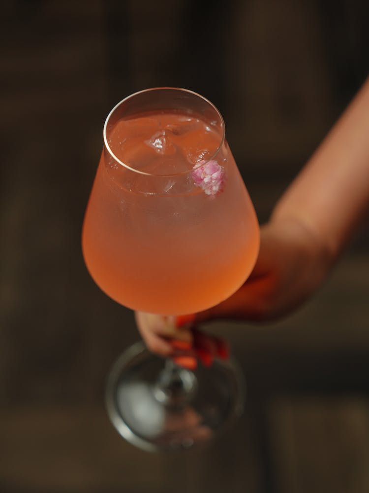 Glass With A Pink Cocktail