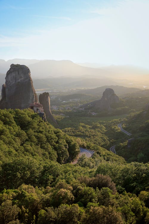 Rock Formations over Forest in Countryside