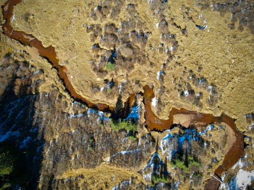 ドローン撮影, 上面図, 川の無料の写真素材