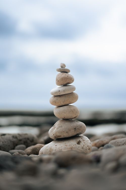 Close-up of Stacked Pebbles · Free Stock Photo