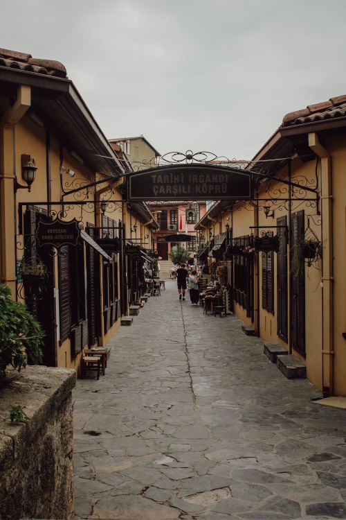 Free Charming narrow street with traditional architecture in Bursa, Turkey. Stock Photo