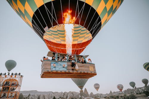 People in the Basket of a Hot Air Balloon