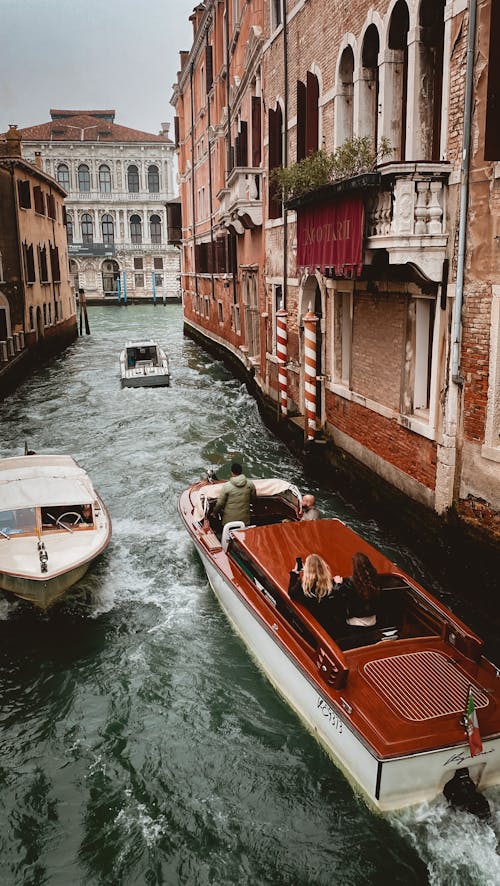 Boats on Canal in Venice