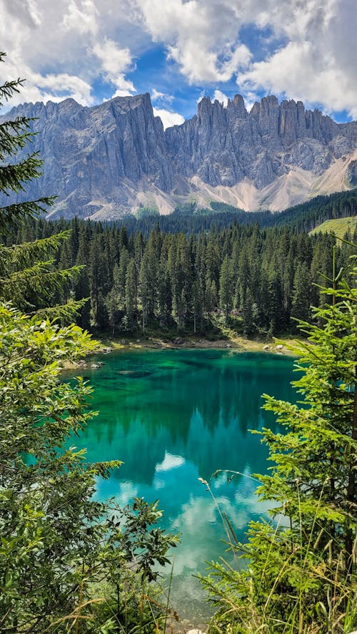 Foto stok gratis danau, danau carezza, dolomit