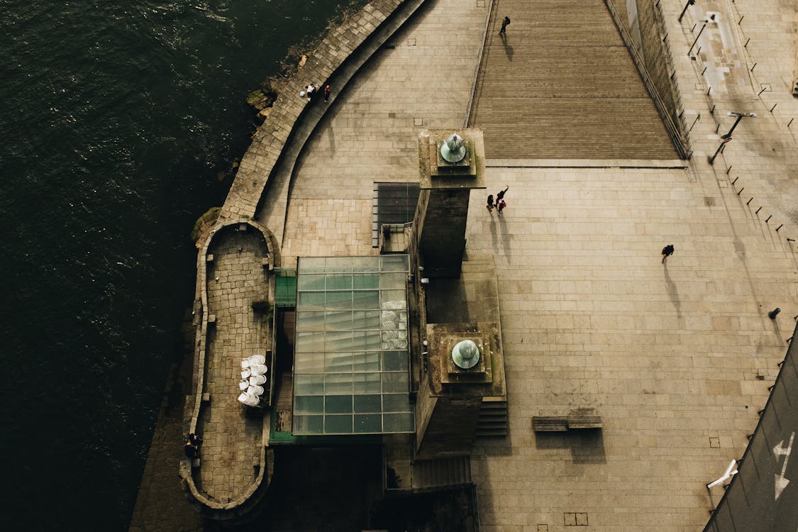 Top View of a Concrete Construction on the Shore 