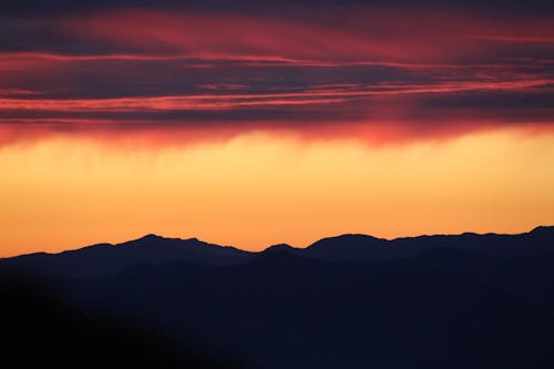 Dramatic Sky over Mountains at Dusk 