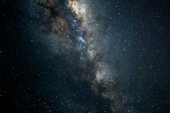 A breathtaking vertical shot of the Milky Way galaxy from Cacoal, Brazil, showcasing countless stars in a dark sky.