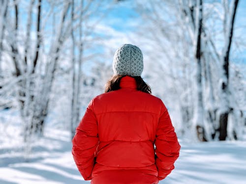 Woman Wearing Red Jacket