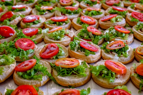 Free Buns with Lettuce and Tomato Stock Photo