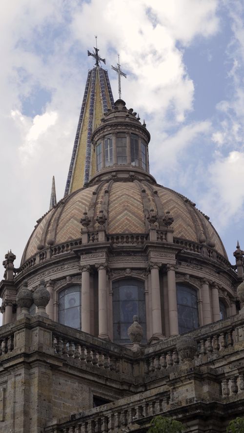 Free Stunning view of the Renaissance-style dome of Guadalajara Cathedral, a historic landmark in Mexico. Stock Photo