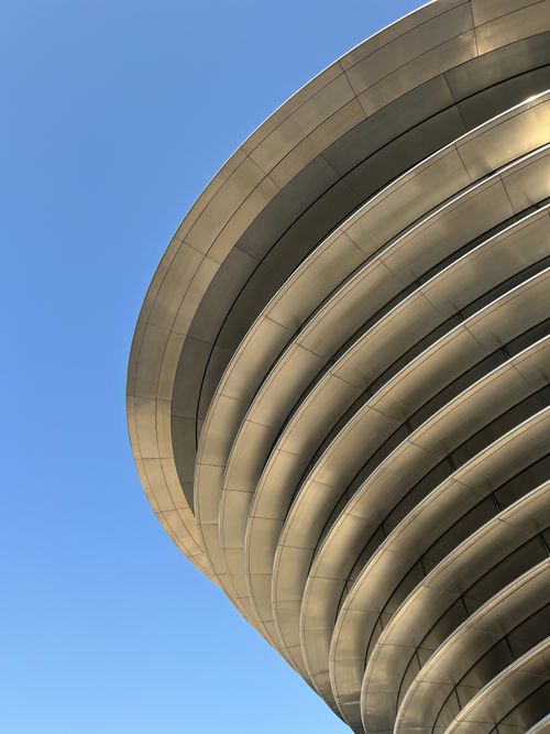 Free Futuristic architectural design of Expo City Dubai's Mobility Pavilion. Stock Photo