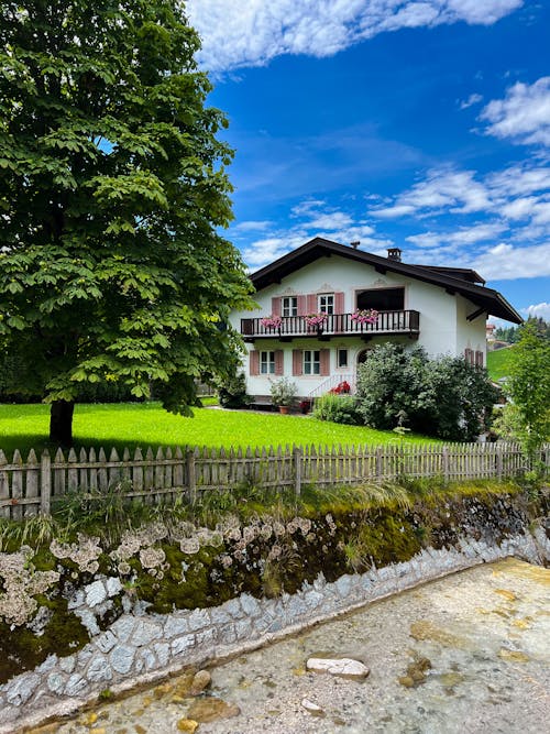 A House with a Lawn and Trees