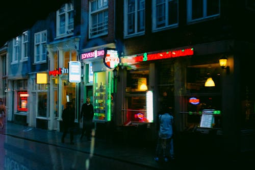 People on Street at Night