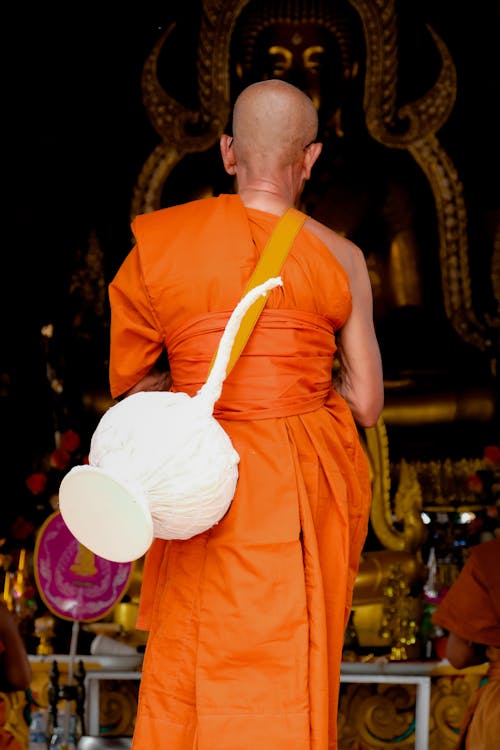 Monk Walking in Temple