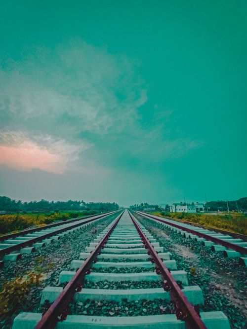 Free Cinematic railway station Stock Photo