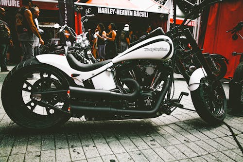 Black And White Cruiser Motorcycle