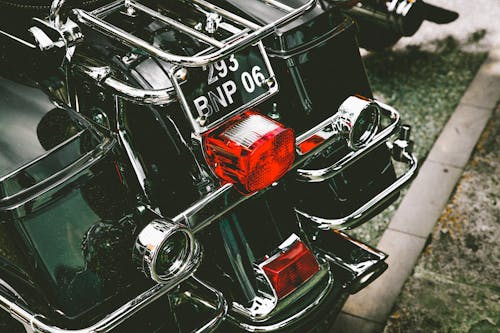Close-Up Photo of Motorcycle Tail Lights