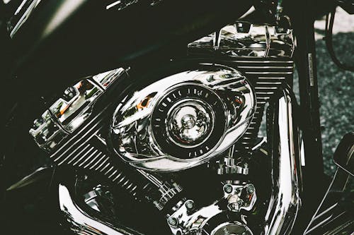 Close-Up Photo of Motorcycle Engine