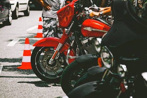 Photo of Parked Motorcycles