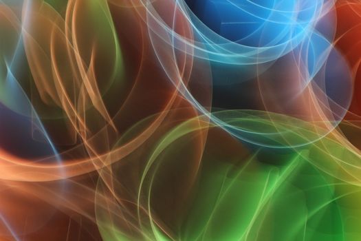 Vibrant swirling abstract design with translucent waves of color.