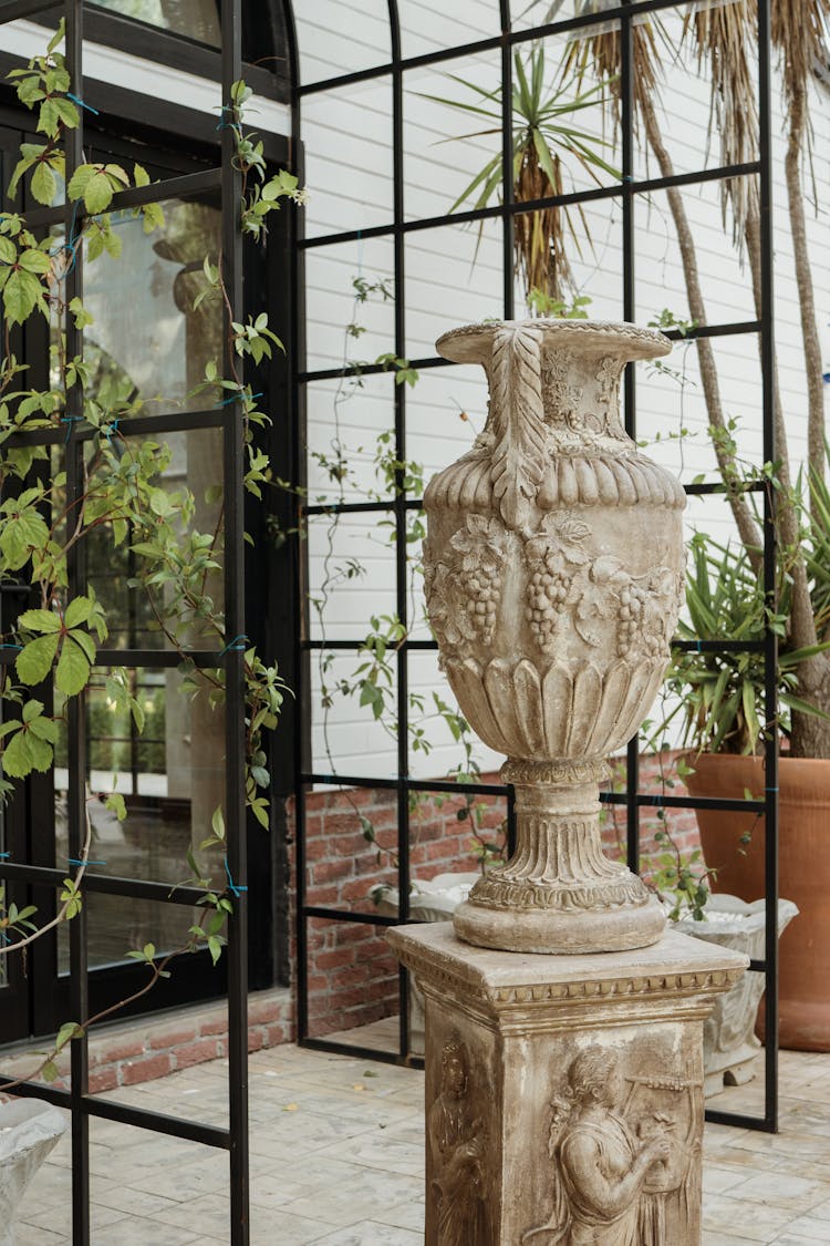 Ornate Vase In Entrance To Orangery