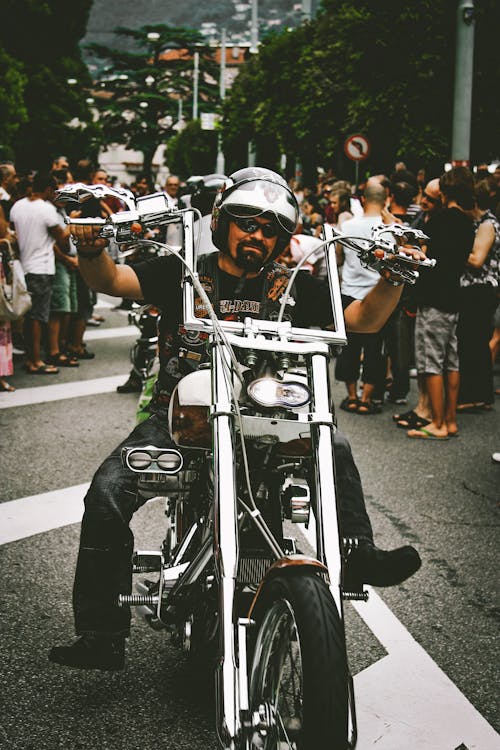 Man Riding A Motorcycle