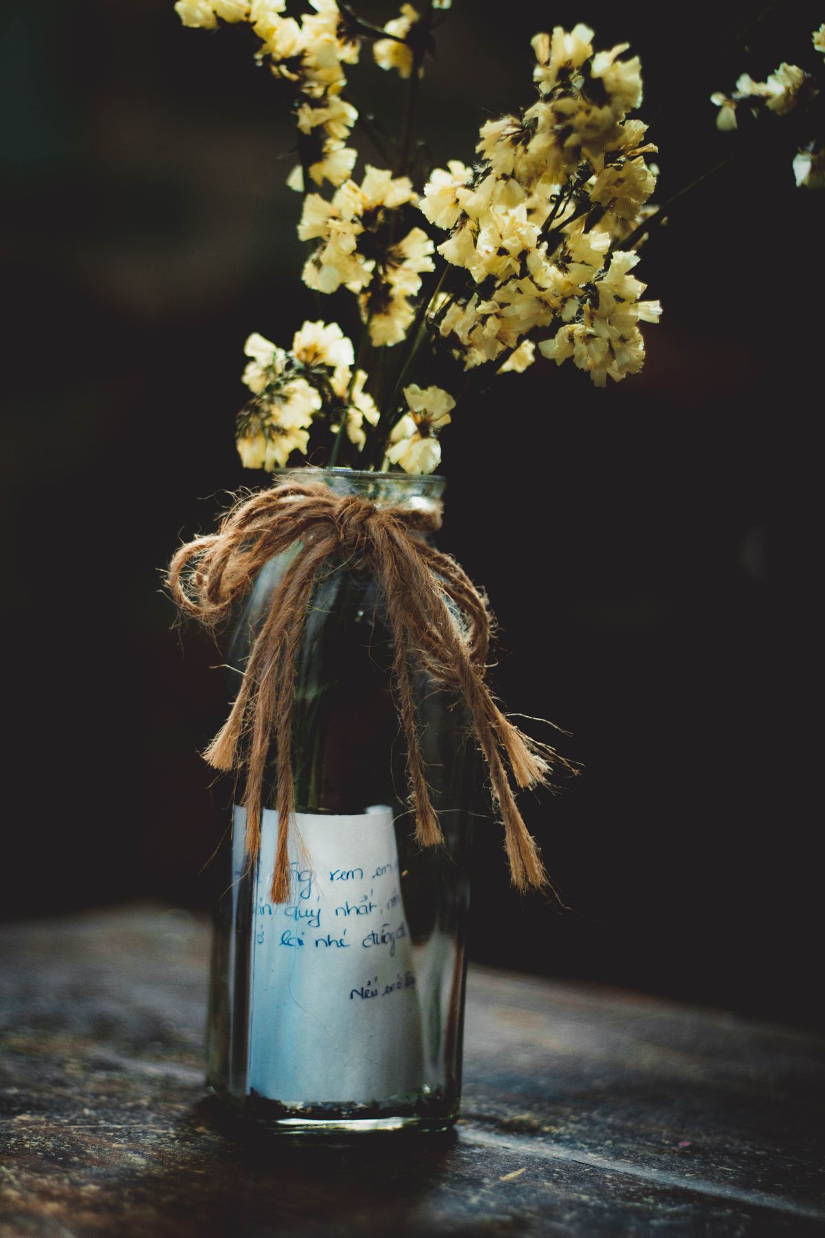 Jar with a handwritten note for a date night jar