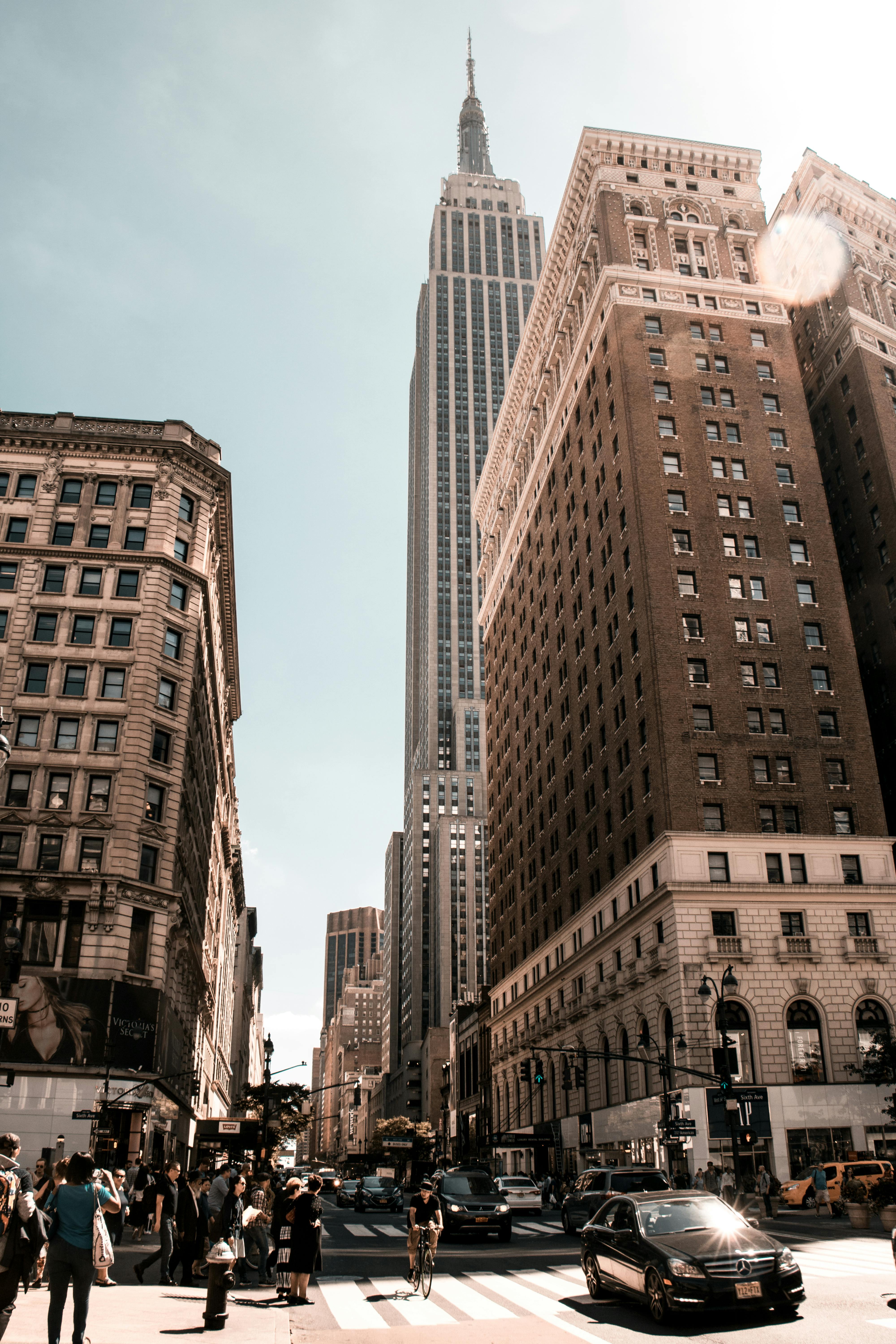 New York City Wallpaper 4K, 5K, Cloudy Sky, Sunset, Cityscape