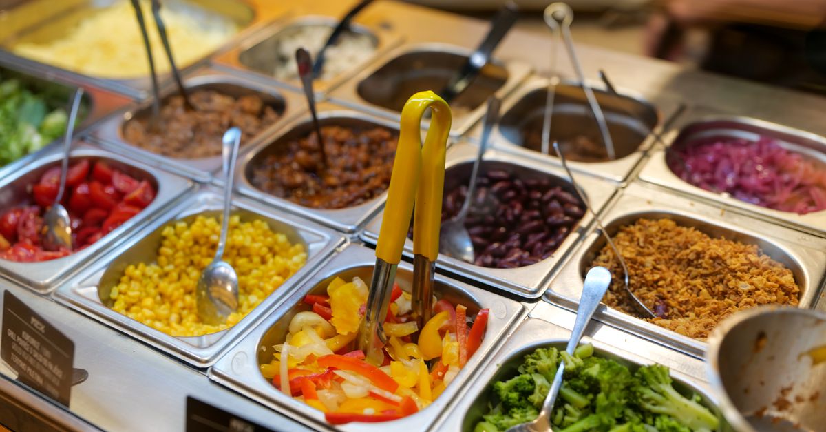 Fresh salad bar at university cafeteria