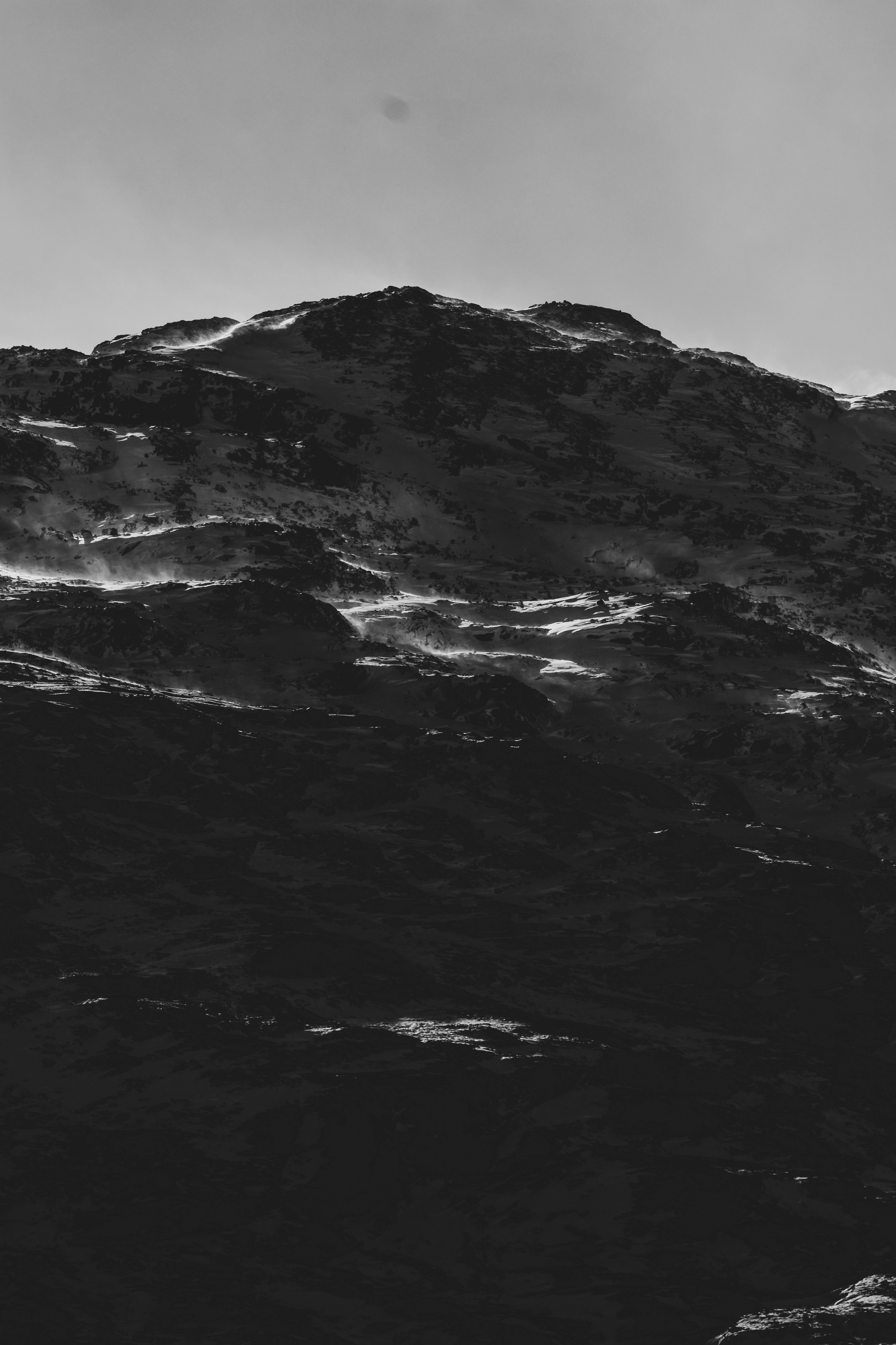 Black and White Picture of a Rocky Mountain · Free Stock Photo