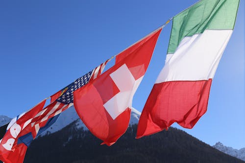 山, 旗子, 瑞士 的 免费素材图片
