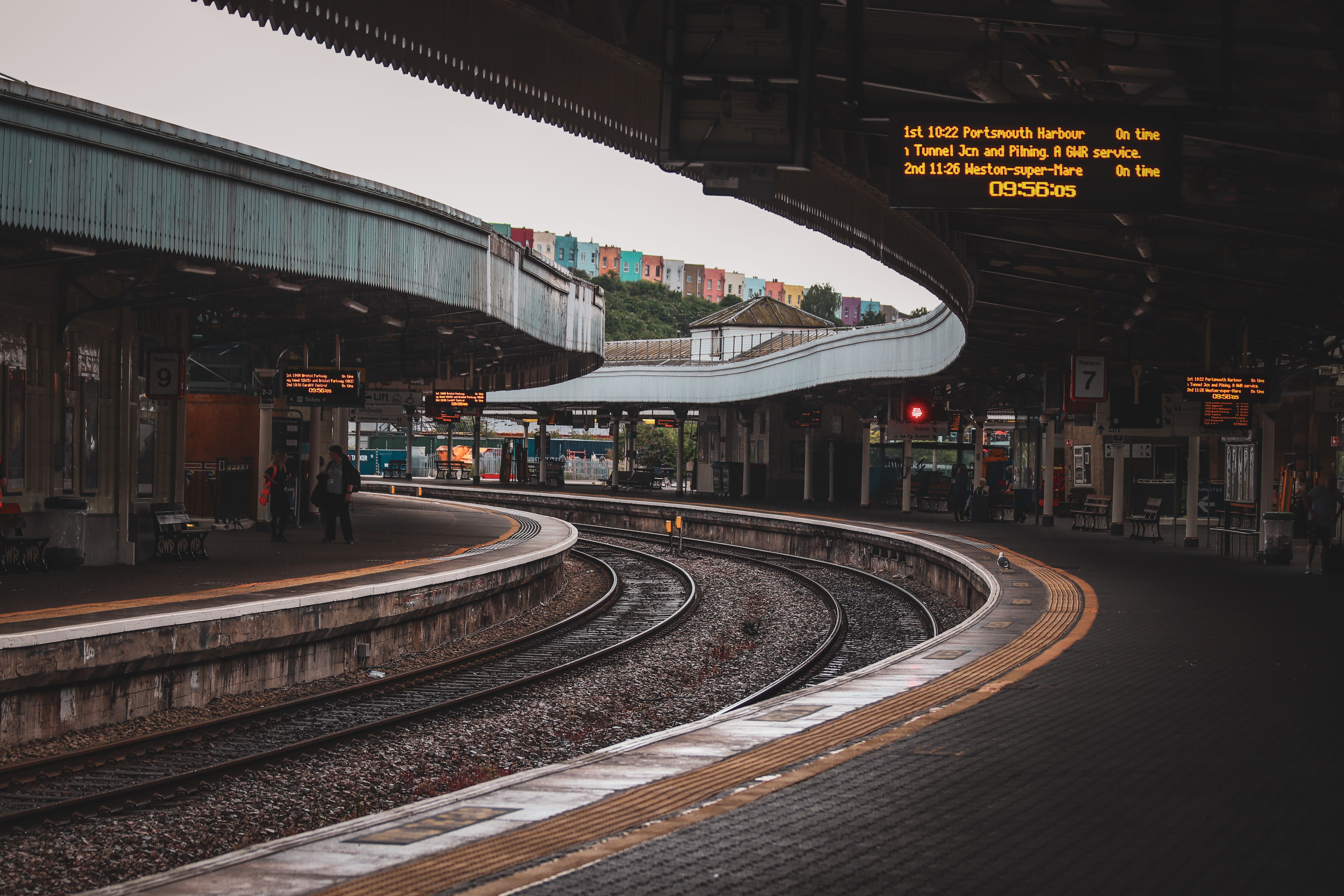 Heathrow Express train at a platform in London